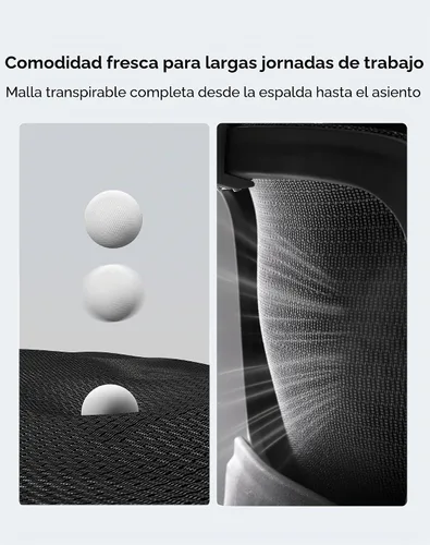 Vista 6 de SIHOO B100 SE Silla ergonómica de oficina, silla de escritorio con soporte Negro suave