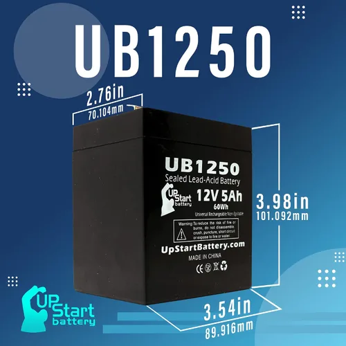 Vista 4 de UB1250 12V 5Ah Reemplazo para ADT Seguridad Alarma Safewatch Pro Batería