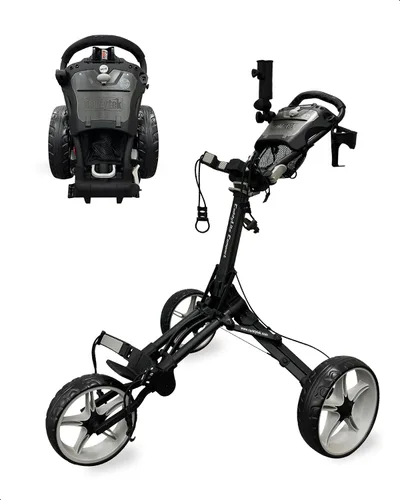 Vista 11 de Caddytek CaddyLite Compact - Carrito de golf plegable de aluminio ligero de 3 ruedas con sistema de plegado cuádruple, ruedas EVA, mango ajustable