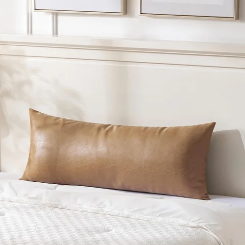 Vista 34 de Fancy Homi - Paquete de 2 fundas de almohada decorativas negras estilo boho de cuero sintético de 16 x 16 pulgadas para sala de estar, sofá, cama