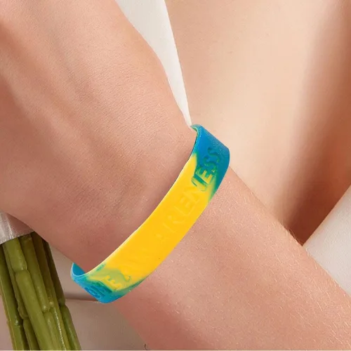 Vista 2 de Fun Express - Pulsera de silicona Down Synd Awareness - Joyas - Pulseras - Pulseras de goma - 12 piezas