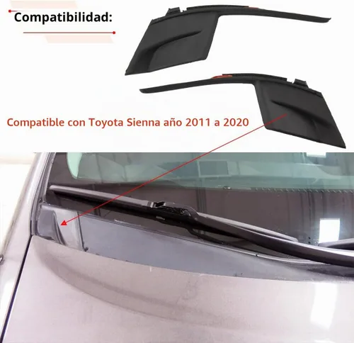 Vista 2 de RLB-HILON 1 par de cubiertas para limpiaparabrisas compatibles con Toyota Sienna 2011 2012 2013 2014 2015 2016 2017 2018 2019 2020, para panel