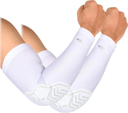 Vista 8 de Exxact Sports Codera de compresión para brazo, manga acolchada para codo para hombres, coderas de voleibol (1 par)