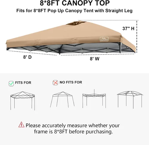 Vista 64 de KAMPKEEPER Cubierta de Repuesto Superior para Carpa Toldo Emergente con Ventilación de Aire y Correa Elástica Ajustable, Poliéster Resistente a Azul