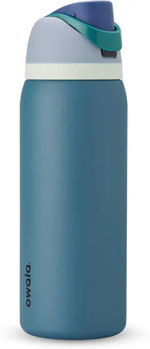 Vista 32 de Owala FreeSip - Acero inoxidable - 32 oz - Morado/Azul (pistas de esquí de los años 80)