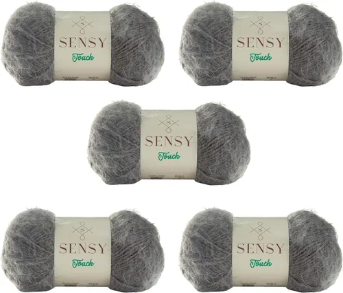 Vista 29 de Sensy Touch - Ovillo de lana, 3.5 onzas, 268 yardas, calibre 3 claro (blanco)