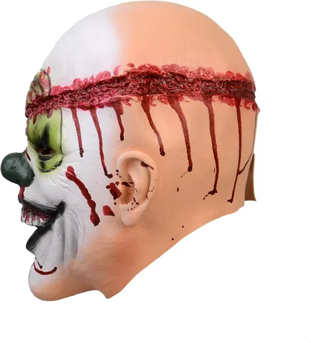 Vista 4 de KJOCOS Máscara de payaso aterrador para adulto, espeluznante malvado, máscara de bromista de Halloween para hombre