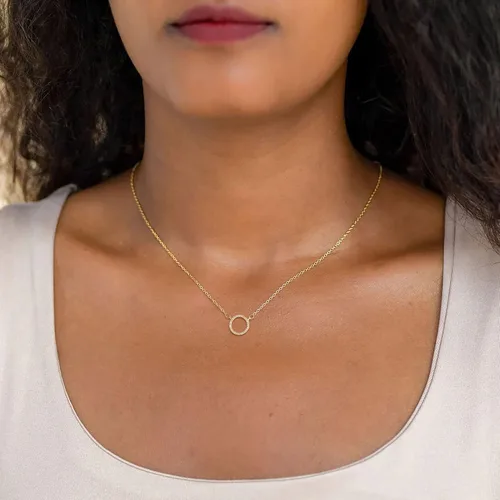 Vista 4 de HANLI Collar de oro para mujer, chapado en oro de 14 quilates, delicado collar de estrella de David, collar simple de luna y estrella, collar