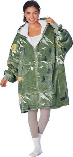 Vista 20 de Catalonia Sudadera con capucha y cremallera, chaqueta Sherpa de gran tamaño, regalo para ella Full-Zip Design for Easy Wear, Dual-Layer Comfort