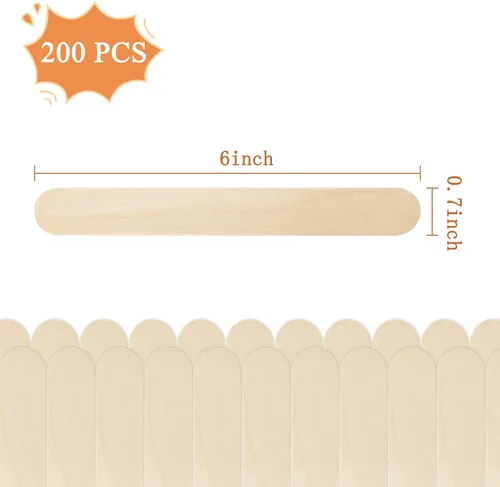 Vista 9 de KTOJOY 200 palitos de madera jumbo para manualidades, palitos de madera de 6 pulgadas de largo x 3/4 pulgadas de ancho