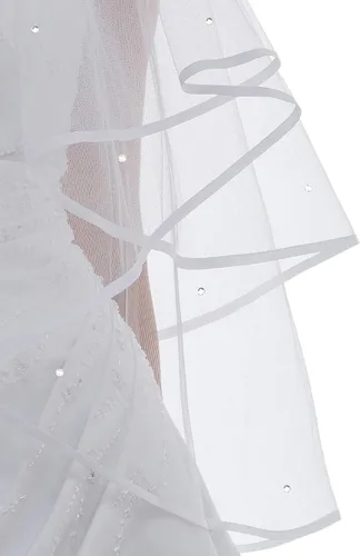 Vista 3 de SAMKY 2T 2 niveles cinta borde circular Rhinestone cristal velo