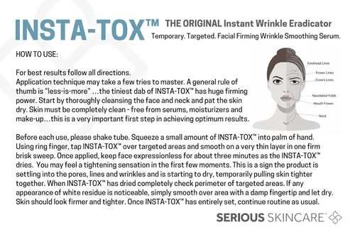 Vista 5 de Serious Skincare INSTA-TOX Suero Instantáneo Alisador de Arrugas - Relleno Facial Mejora la Apariencia de Líneas, Poros y Arrugas Profundas - Tensor