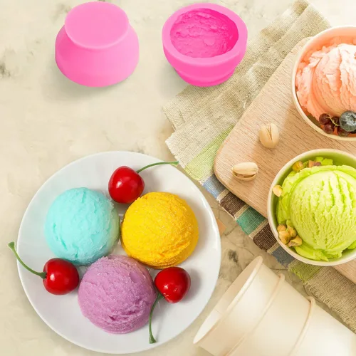 Vista 4 de Patelai Moldes de silicona con forma de bola de helado 3D para hornear