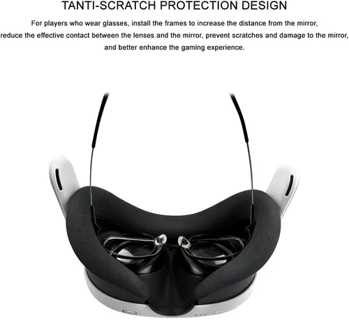 Vista 5 de Protector espaciador de lentes para Meta Quest 3, espejo de auriculares VR, protector de lente antiarañazos para Quest 3, marco resistente a