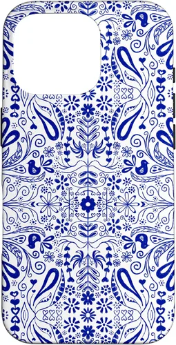 Vista 20 de Folk Art Pattern Blue Chinoiserie Birds Flowers Scandinavian Case for iPhone 17