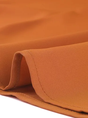 Vista 6 de Allegra K Blusa elegante con cuello en ojo de cerradura semitransparente para mujer Coffee
