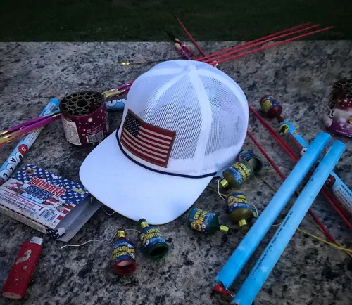 Vista 6 de Paramount Outdoors Gorra All Mesh Breeze de bandera estadounidense malla aplastable gorra de cuerda para sombrero de camionero