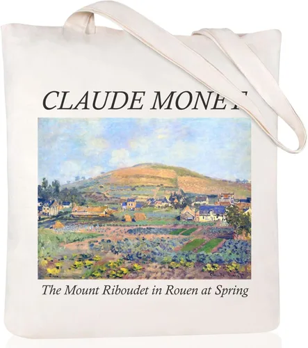 Vista 9 de Andeiltech Canvas Tote Bag Aesthetic Cute Vintage Tote Bags Book Shoulder bag Gifts Reusable Grocery Bags for Women
