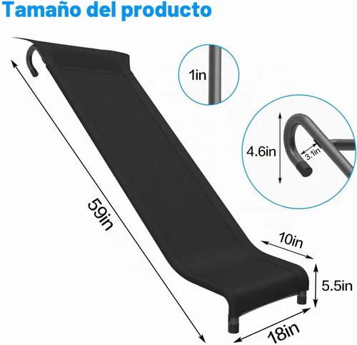 Vista 5 de Kit de tobogán y escalera de trampolín para niños, accesorio de trampolín 2-Negro