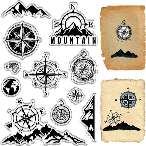 Vista 20 de CRASPIRE Sellos Transparentes con Fondo de Grieta Vintage Retro, Sellos de Goma Reutilizables de Silicona Transparente para Álbum de Fotos, Álbum
