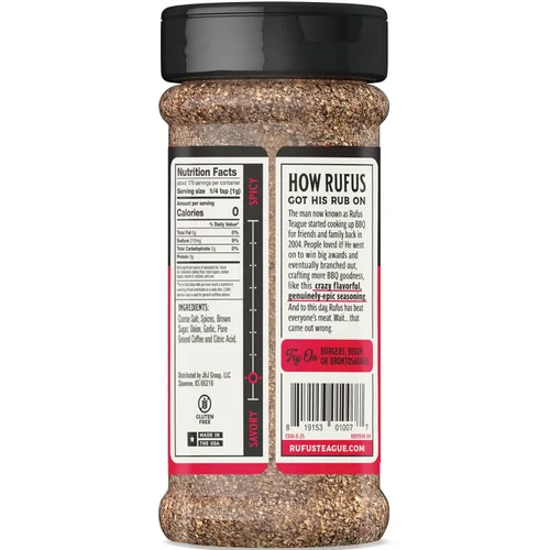 Vista 3 de Rufus Teague - Steak Rub - Premium BBQ Rub - Botella de 6.2 oz Premium Barbecue Seasoning & Dry Rub for Smoking and Grilling, Burgers & More