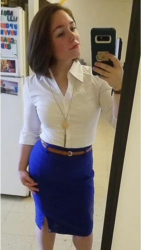 Vista 5 de Kate Kasin Falda estilo lápiz, entallada, para mujer, con cinturón, de color liso y ajustada en la cadera