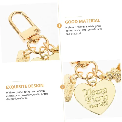 Vista 4 de GALPADA 4pcs Shell Keychain Metal Key Ring Summer Decor Heart Pendant Nautical Keychain Conch Key Rings Love