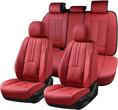 Vista 18 de Coverado Funda de asiento de automóvil, funda de asiento delantero para automóvil, protector de asiento de automóvil de cuero impermeable, fundas