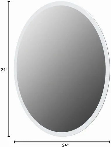 Vista 10 de Better Bevel - Espejo redondo sin marco, espejo circular de pared de baño de 24 pulgadas de diámetro con borde biselado