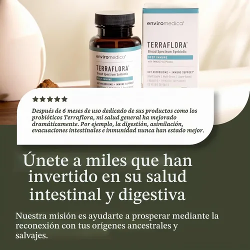 Vista 6 de Terraflora Deep Immune Synbiotic, probiótico de esporas SBO, inmune, 60