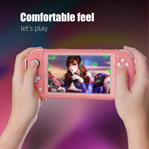 Vista 6 de Switch lite Coral Case, Ergonomic Switch lite Hard Protective Case for Girls