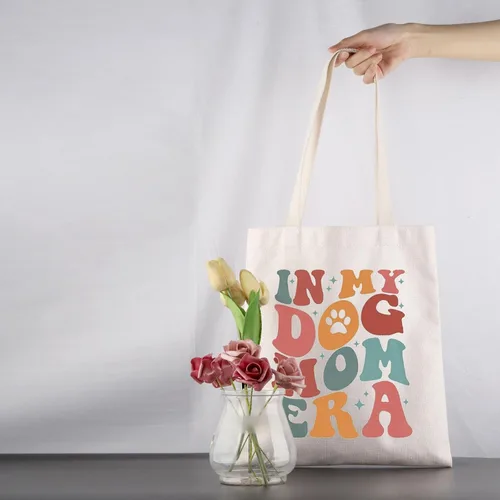 Vista 6 de ENSIANTH Bolsa de mano In My Dog Mom Era Puppy Mama -Animal Lover - Regalo para el Día de la Madre Best Mama Ever Pet Mother Bolsa de compras