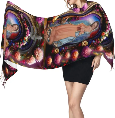 Vista 3 de Our Lady Of Guadalupe Virgin Mary Soft Cashmere - Bufandas ligeras para mujer, chales grandes y envolturas de regalo de Navidad, aA -11