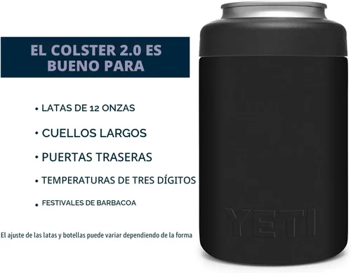 Vista 4 de YETI Rambler Aislador de latas Colster de 12 oz para latas de tamaño estándar, color negro (SIN INSERCIÓN DE LATA)