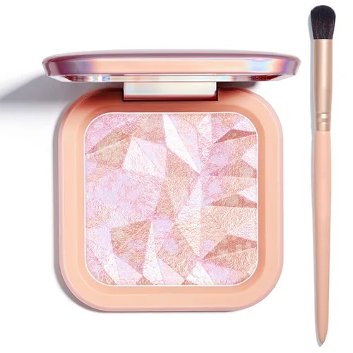 Vista 17 de Paleta de maquillaje iluminador, paleta de contorno brillante en polvo para iluminar el contorno de la cara, maquillaje dorado con reflejos