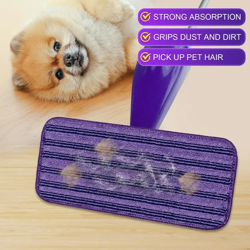 Vista 4 de Almohadillas catiónicas actualizadas e innovadoras para Swiffer Wet Jet y la mayoría de trapeadores de velcro de 10, 11 y 12 pulgadas, reemplazo