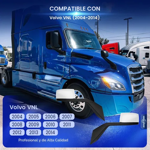 Vista 2 de Conjunto de retrovisor de capó High Soar para Volvo VNL (2004-2014), espejo de cofre de camión con brazo de repuesto para Volvo VNL lado izquierdo