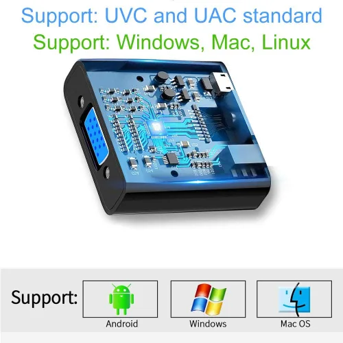 Vista 5 de Tarjeta de captura VGA, dispositivo de captura VGA a USB con entrada de micrófono