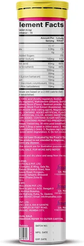 Vista 3 de PLIX Glowy Skin Suplemento de glutatión de 500 mg con ácido hialurónico, vitamina C, E y bayas 15 tabletas efervescentes, sabor fresa