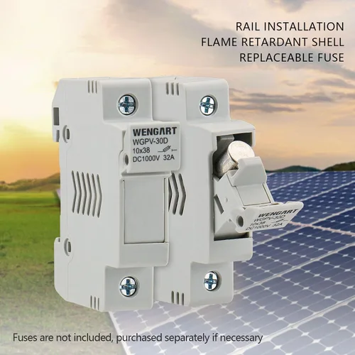 Vista 7 de Wengart Portafusibles solares fotovoltaicos de CC de 1 polo, 1000 V, montaje en riel DIN de 32 A para fusible gPV de 0.394 x 1.496 in, terminales