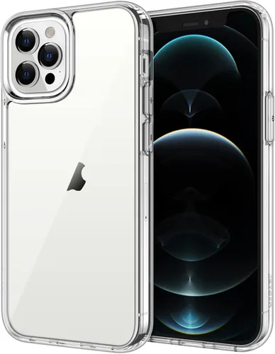 Vista 7 de JETech Funda para iPhone 12 Pro Max, antiamarilleo, color negro Shockproof Protection, Scratch Resistant Hard PC Back, Durable Transparent TPU