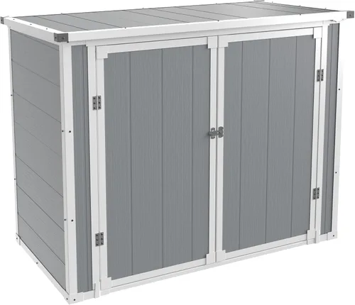 Vista 11 de UDPATIO Caja de almacenamiento para exteriores de 120 galones, con cerradura, de resina impermeable, contenedor de almacenamiento para interiores