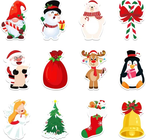 Vista 10 de 12 estilos, 240 páginas, notas adhesivas de Navidad, bloc de notas, muñeco de nieve, autoadhesivo, bloc de notas para Navidad, vacaciones, hogar