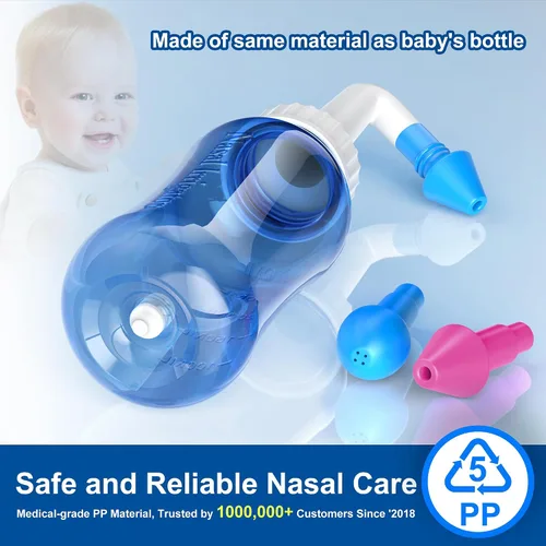 Vista 2 de Botella para enjuagues y limpiezas nasales Irrigación nasal con enjuague a presión para adultos y niños. Sin bisfenol A capacidad para 10.1 onzas