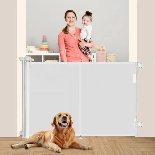 Vista 26 de Miumoon - Puertas retráctiles reforzadas de 200 pulgadas para bebé, 42 pulgadas de alto Gris