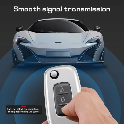 Vista 4 de KUNIO Funda protectora para llavero de automóvil Renault Kadjar Koleos Sandero Stepway Logan Stepway Logan Stepway Logan, funda protectora