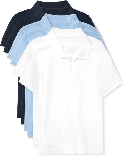 Vista 13 de The Children's Place - Camisa polo de manga corta para bebés y niños pequeños Negro/Blanco 2