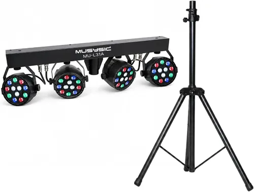 Vista 7 de MUSYSIC Kit de espectáculo de luz LED, paquete de iluminación de brillo de escenario con soporte de luz, barra LED y brillo de fiesta, soporte