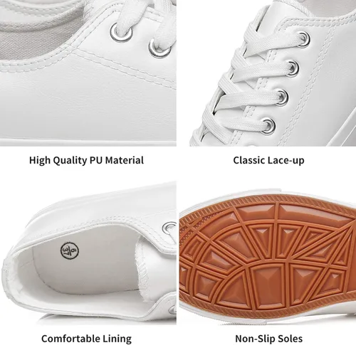 Vista 2 de Zapatos de lona para mujer zapatos de tenis de caña baja con cordones