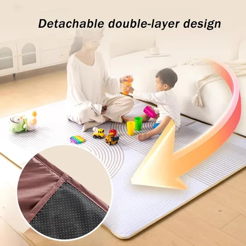 Vista 8 de JKGHK Leather Heated Floor Carpet, Infrared Floor Heater Mat, Portable Heated Area Rug with Adjustable Thermostat, Fast Heating Floor Heating System